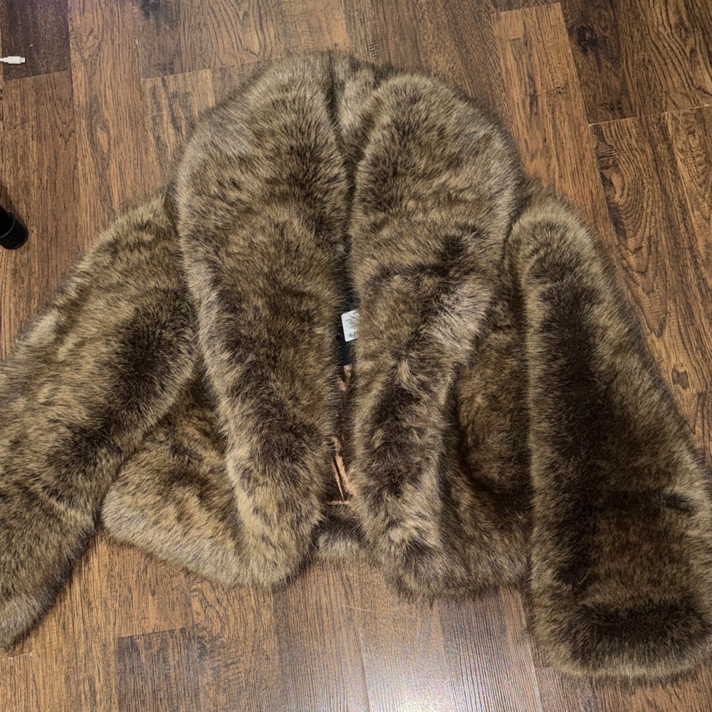 Fashion Nova Faux Fur Coat in Brown